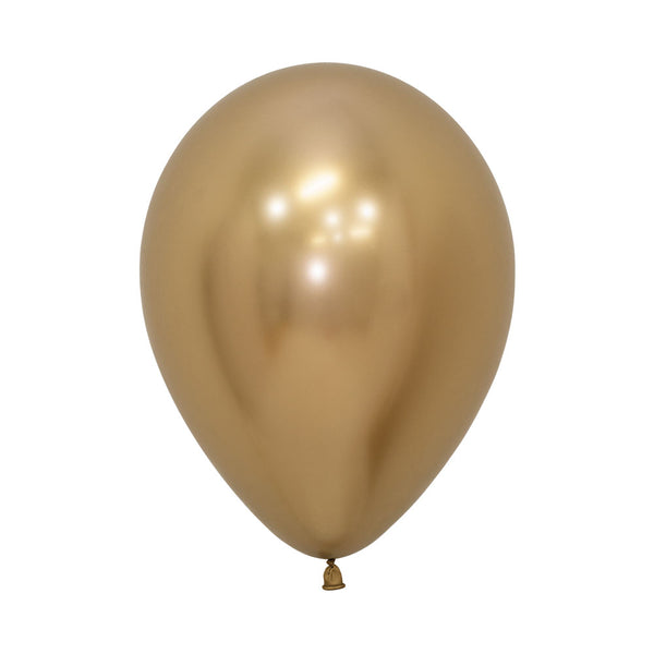 Globo Reflex Cromado Dorado R12 por unidad Sempertex