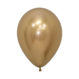 Globo Reflex Cromado Dorado R12 x12 unidades Sempertex