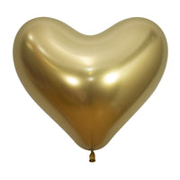 Globo Reflex Cromado Corazón Dorado C14 por unidad Sempertex