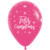 Globo Impreso Infinity Fashion Fucsia Feliz Cumpleaños Radiante R12 por unidad Sempertex