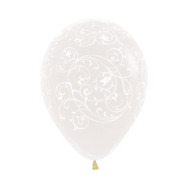 Globo Impreso Infinity Transparente Filigree R12 por unidad Sempertex