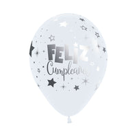 Globo Impreso Infinity Fashion Blanco Feliz Cumpleaños Fantasía R12 por unidad Sempertex