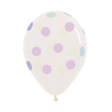 Globo Impreso Infinity Transparente Polka R12 x50 unidades Sempertex