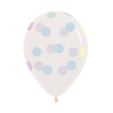 Globo Impreso Infinity Transparente Polka R12 x50 unidades Sempertex