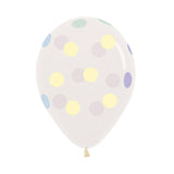 Globo Impreso Infinity Transparente Polka R12 x50 unidades Sempertex