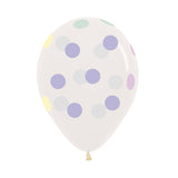 Globo Impreso Infinity Transparente Polka R12 x50 unidades Sempertex