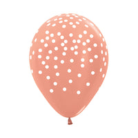 Globo Impreso Infinity Metal Dorado Rosa Confetti R12 x50 unidades Sempertex