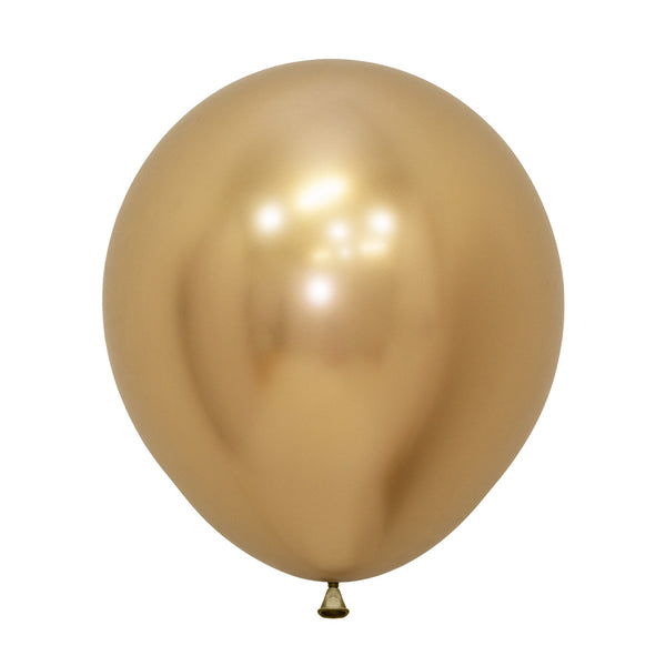 Globo Reflex Cromado Dorado R18 x6 unidades Sempertex