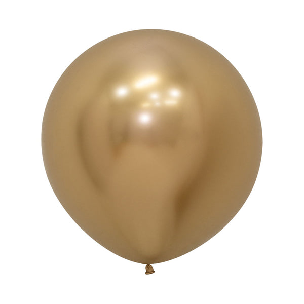 Globo Reflex Cromado Dorado R24 x3 unidades Sempertex Esfera