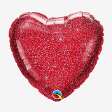 Globo metalizado corazón Glittergraphic Rojo 18" Qualatex