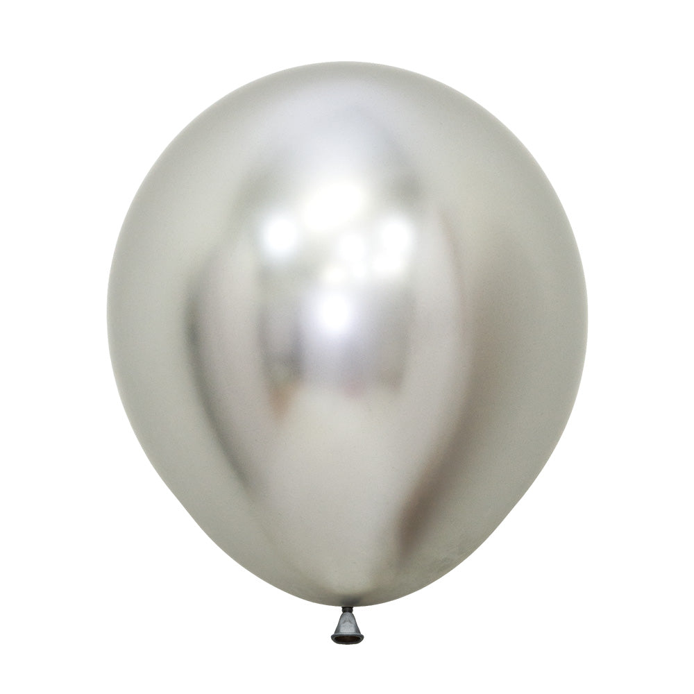 Globo Reflex Cromado Plata R18 x6 unidades Sempertex