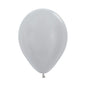 Globo Satín Plata R12 x12 unidades Sempertex