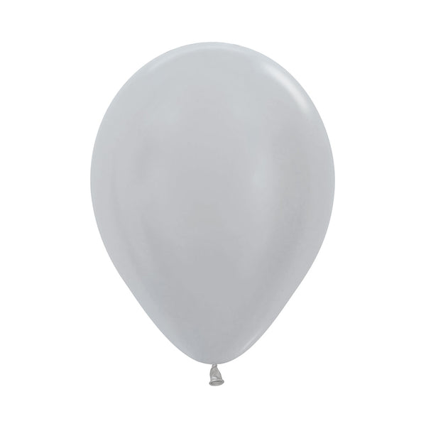 Globo Satín Plata R12 x12 unidades Sempertex