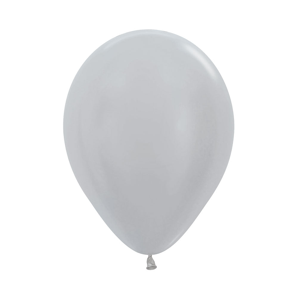 Globo Satín Plata R5 x50 unidades Sempertex