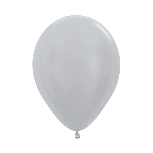 Globo Satín Plata R12 por unidad Sempertex