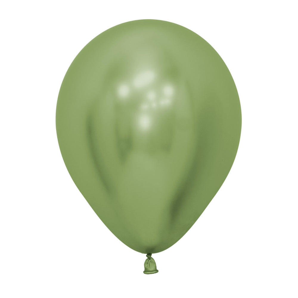 Globo Reflex Cromado Verde Lima R12 x12 unidades Sempertex